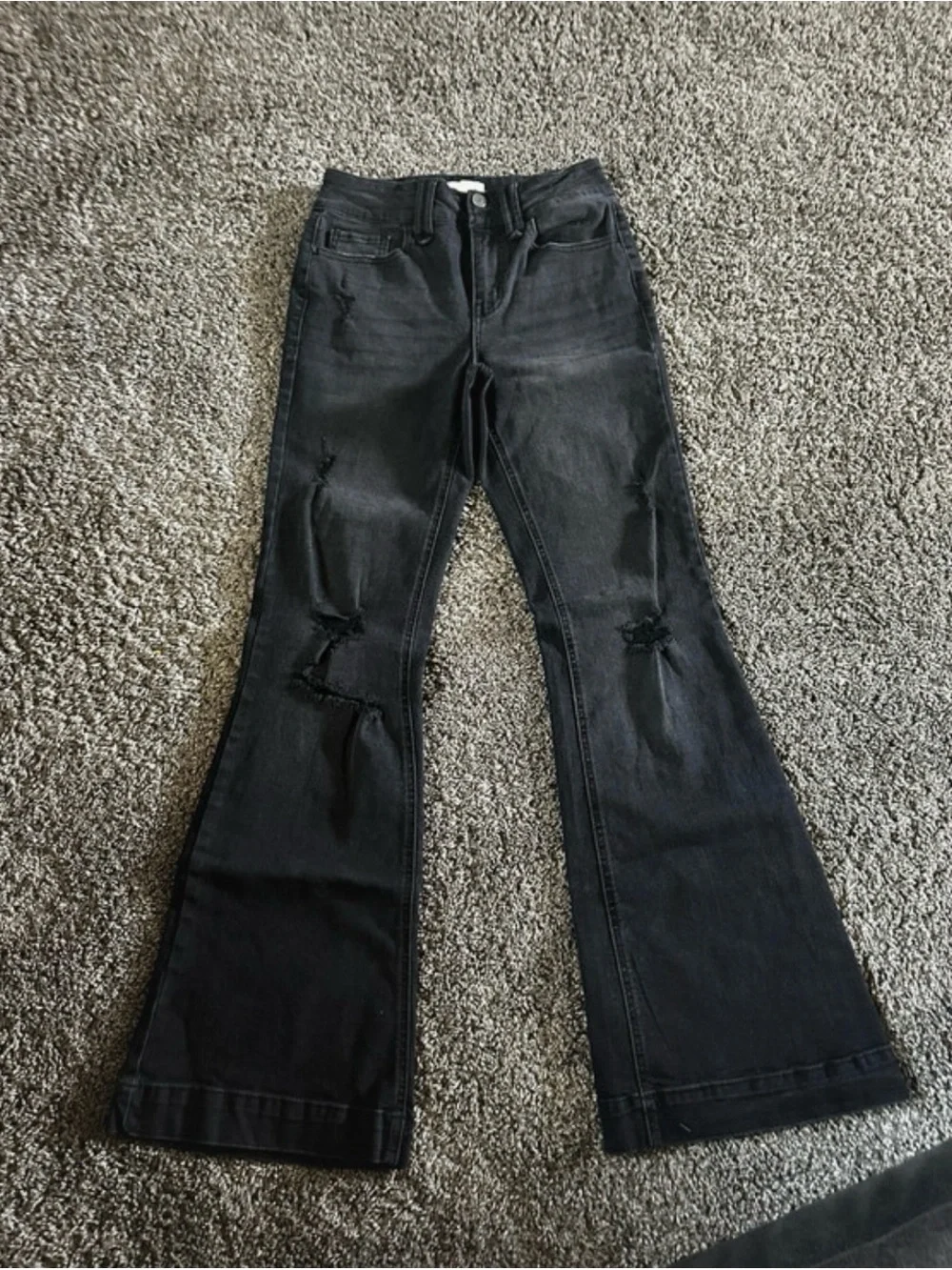 Maurices Black Flare Ripped Jeans